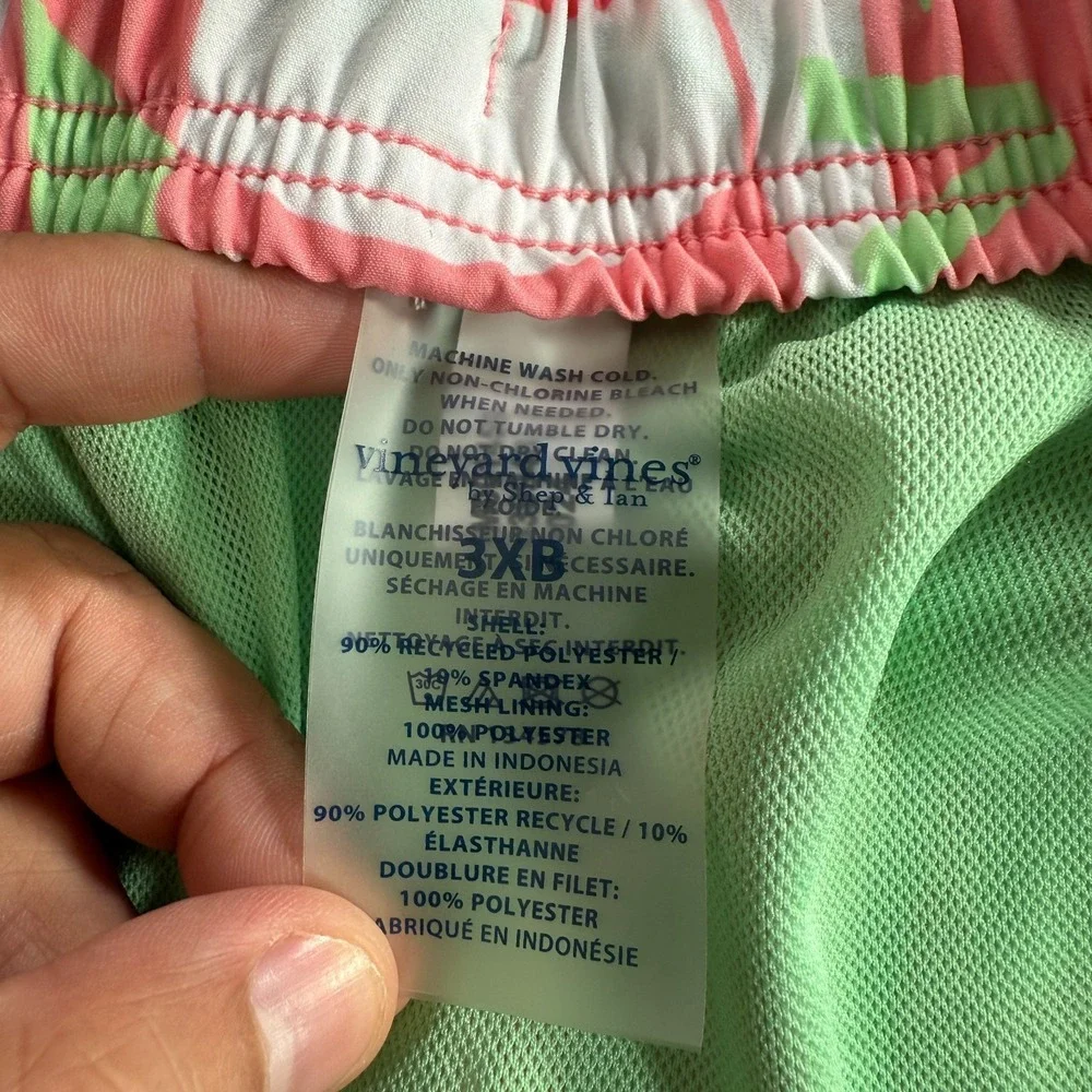 Vineyard Vines Swim Trunks Mens 3XB Big Pink‎ Lined Swimming Hawaiian Floral